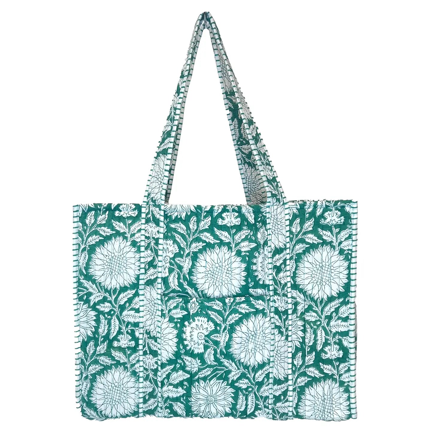 Quilted Block-Printed Tote