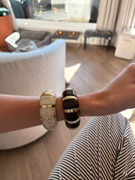 Marble and Gold Fitted Bracelet