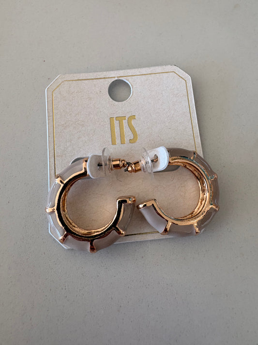 Gold & Taupe Fashion Hoops