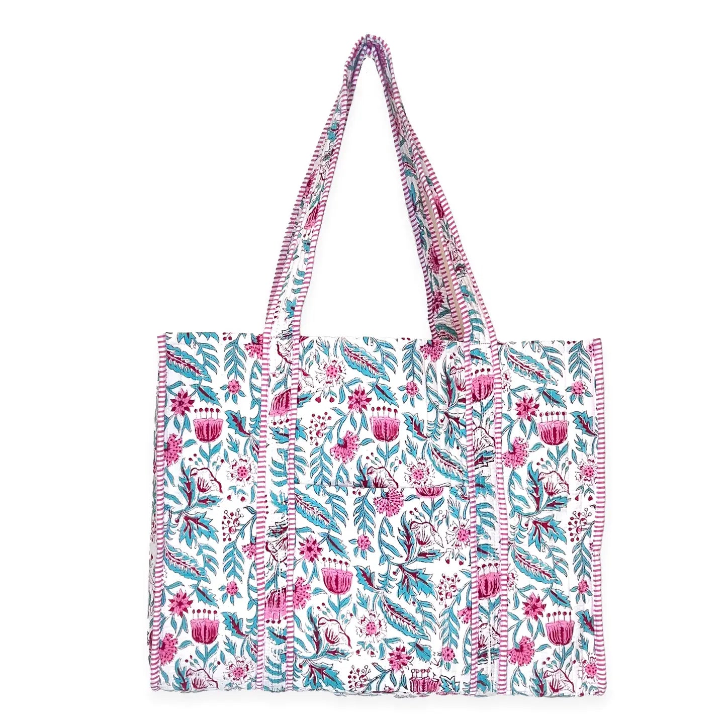 Quilted Block-Printed Tote